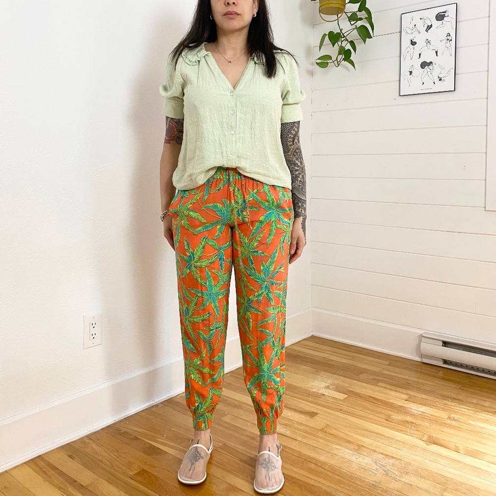 Lovers + friends palm leaf pants